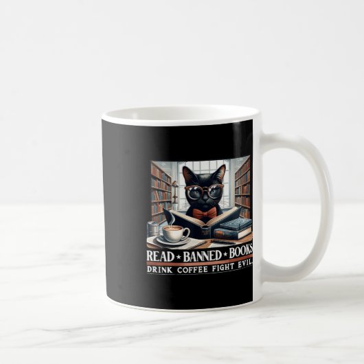 Mug Lire Livres Interdits Boire Café Combattre Le Mal  (Droite)