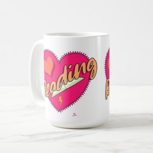 Mug Lire Love Book Heart Motto mignon Design (Devant gauche)