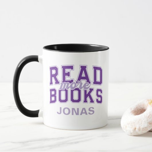 Mug Lire plus de livres Sweatshirt à col zippé Violet  (Avec donut)
