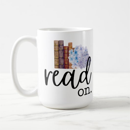 Mug Lire sur (avec Hydrangeas) (Gauche)