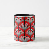 Mug Lis d'art déco, rouge-foncé et gris/gris (Centre)