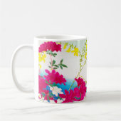 Mug lis japonais - magenta, jaune bleu (Gauche)