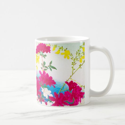 Mug lis japonais - magenta, jaune bleu (Droite)