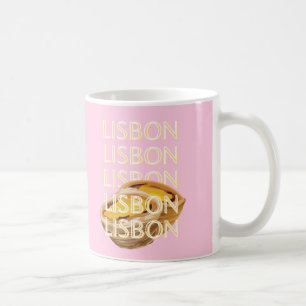 Mug Lisbonne Travel Art, Portugal Travel Art, Rose