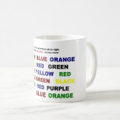 Mug Lisez ou dites la couleur (Devant droit)