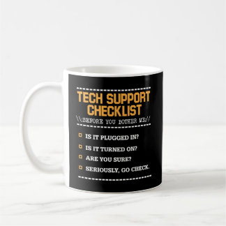 Mug Liste de contrôle du support technique Geek inform