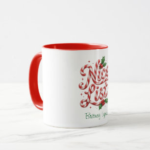 Mug Liste de Noël Candy Cane Nice
