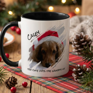 Mug Liste de noms de café pour la photo de Noël de vot