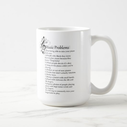 Mug Liste de problèmes de piano (Droite)