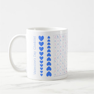 Mug Liste de vérification de la Saint-Valentin Puzzle