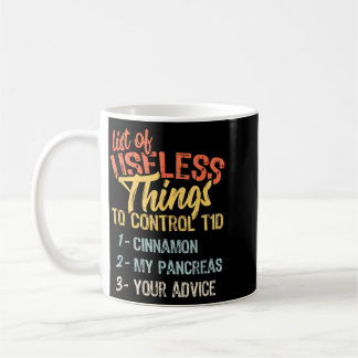 Mug Liste des choses inutiles Cadeau drôle de diabète