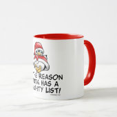 Mug Liste vilaine de Père Noël (Devant droit)