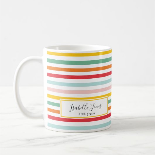 Mug lit arc-en-ciel clair collège école café (Gauche)
