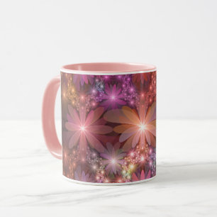 Mug Lit De Fleurs Coloré Brillant Art Fractal Abstrait