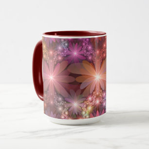Mug Lit De Fleurs Coloré Brillant Art Fractal Abstrait