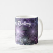 Mug Lit de fleurs tendance brillant art fractal abstra (Devant droit)