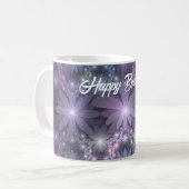Mug Lit de fleurs tendance brillant art fractal abstra (Devant gauche)