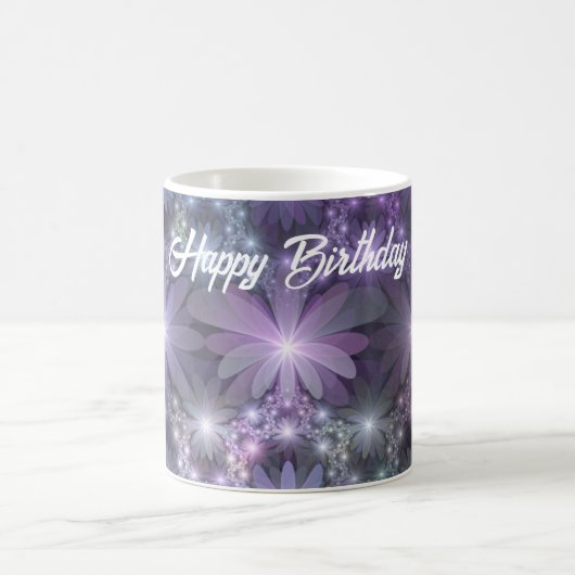 Mug Lit de fleurs tendance brillant art fractal abstra (Centre)