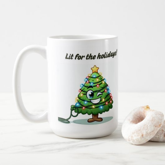 Mug "Lit for the Holidays" - Canon de Noël Cadeau (Avec donut)