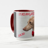 MUG L'ITALIEN GREYHOUND COMBO DEUX BOUGIES À TONNE. (Devant gauche)