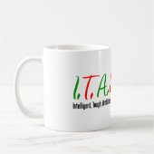 Mug L'Italien marque avec des lettres des qualités de (Gauche)