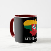 Mug Lithuania silhouette and flag (Devant gauche)