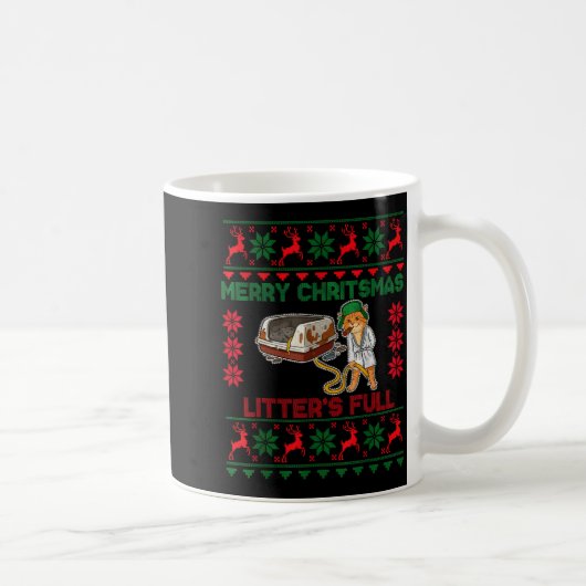 Mug Litter's Full Merry Christmas Funny Cat Lover Ugly (Droite)
