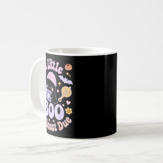 Mug Little Boo Is Almost Due Fun Halloween Cute Pregna (Devant gauche)
