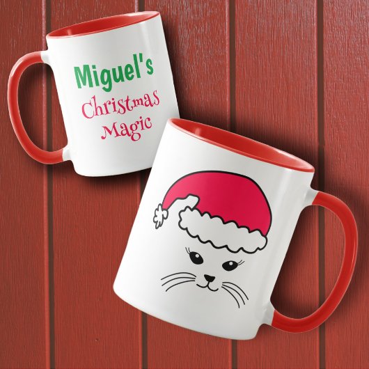 Mug Little Cat Père Noël personnalisable