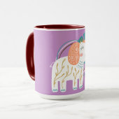 Mug Little Elephant Boho Nom personnalisé (Devant gauche)