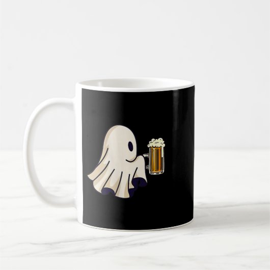 Mug Little Ghost Drinking Beer Funny Halloween Costume (Gauche)