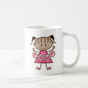 Mug Little Girl 4th Birthday Tshirts et cadeaux