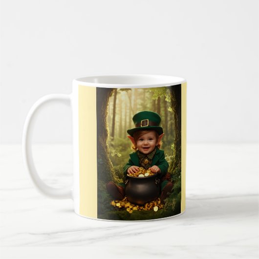 Mug Little Irish Leprechaun & Gold Cauldron (Gauche)