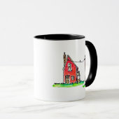 Mug Little Red House avec ligne électrique (Devant droit)