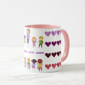 Mug Live ~ Laugh ~ Amour ~ Apprendre Enseignant de l'é (Devant droit)