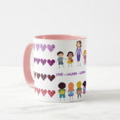 Mug Live ~ Laugh ~ Amour ~ Apprendre Enseignant de l'é (Devant gauche)