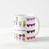 Mug Live ~ Laugh ~ Amour ~ Apprendre Enseignant de l'é (Devant droit)