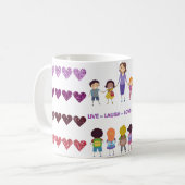 Mug Live ~ Laugh ~ Amour ~ Apprendre Enseignant de l'é (Devant gauche)