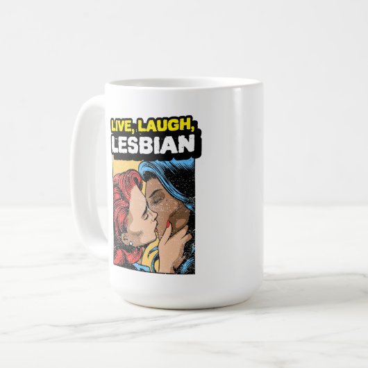 Mug Live Laugh Lesbian (Devant gauche)