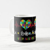 Mug Live Love Accepter Sensibilisation sur l'autisme M (Devant gauche)