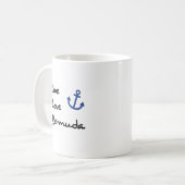 Mug Live Love Bermuda Script Texte avec Ancre (Devant gauche)