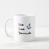 Mug Live Love Bermuda Script Texte avec Ancre (Gauche)