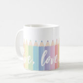 Mug Live Love Enseigner Rainbow Personnalisé Teacher's (Devant gauche)