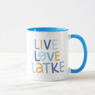Mug Live Love Latke Hanoukka Design