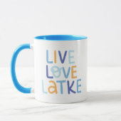 Mug Live Love Latke Hanoukka Design (Gauche)