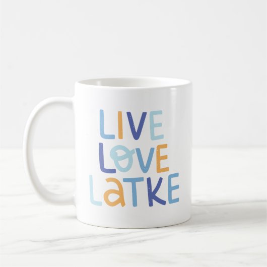 Mug Live Love Latke Hanoukka Design (Gauche)