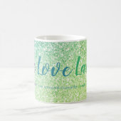Mug Live Love Laugh Blue Green Parties scintillant Scr (Centre)
