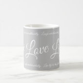 Mug Live Love Laugh Elegant White Script Grey (Centre)