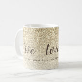 Mug Live Love Laugh Girly Parties scintillant d'or Typ (Devant gauche)