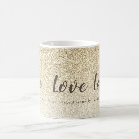 Mug Live Love Laugh Girly Parties scintillant d'or Typ (Centre)